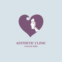 woman face love beauty salon spa logo template design for brand or company and other vector