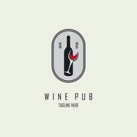 plantilla de diseño de logotipo de bar de pub de vinos para marca o empresa y otros vector