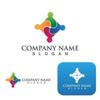 Community group logo, network and social icon vector