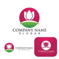 lotus flowers design logo Template vector