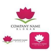 lotus flowers design logo Template vector