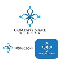 Community group logo, network and social icon vector