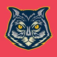 Angry Cat Vector. Cartoon Style Illustrated Character. vector