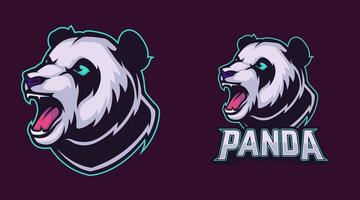 Angry Panda Vector Mascot Illustration.