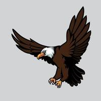 mascota del águila calva sobre fondo aislado