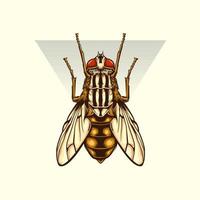 Detailed house fly illustration. vector