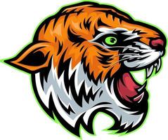 angry tiger head vector illustration