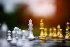 Chess, board games for concepts and contests, and strategies for business success ideas photo