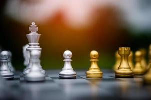 Chess, board games for concepts and contests, and strategies for business success ideas photo