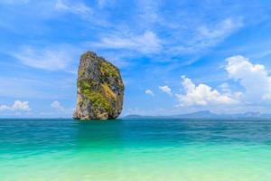 Beautiful crystal clear turquoise blue sea at Ko Poda Island, Ao Phra Nang bay, Krabi, Thailand photo
