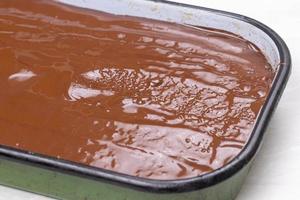 Bajadera cake with melted chocolate topping photo
