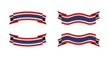 ilustración de una bandera de tailandia con un estilo de cinta. conjunto de vectores de bandera de tailandia.