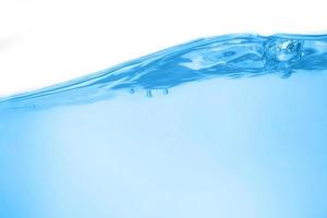 Blue surface water and air bubble isolated on white background photo