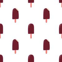 Sweet seamless eskimo ice cream pattern. Cartoon colorful chocolate glaze ice cream eskimo pattern for wallpaper and others design. vector