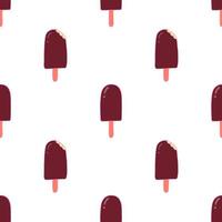 Sweet seamless eskimo ice cream pattern. Cartoon colorful chocolate glaze ice cream eskimo pattern for wallpaper and others design. vector