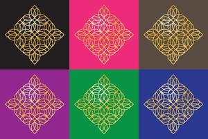 Ornamental Vector Vintage Pattern with Colorful Background