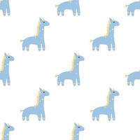 patrón de caballos patrón infantil con ponis azules. caballos de hadas. vector