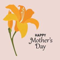 Happy Mother's Day with lily vector