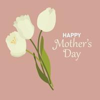 Happy Mother's Day with tulips vector