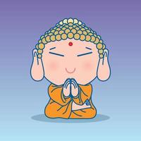Buddha. Cute Cartoon character vector illustration
