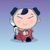 Nezha. Chinese of god, Cute Cartoon character vector illustration