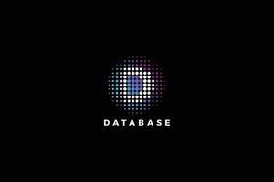 Letter D database science Technology glowing logo vector