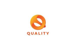Letter Q creative 3d new technological logo vector