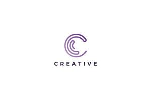 Letter c cyber link abstract logo design vector