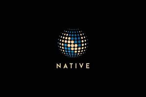 Letter N globe native abstract logo design vector