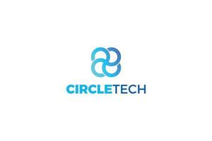 Circle tech abstract logo design vector