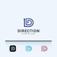 Letter D direction arrow logo vector