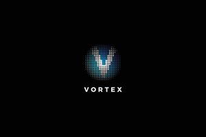 Letter V creative technological globe logo vector