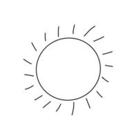 sol luz verano caliente natural garabato vector