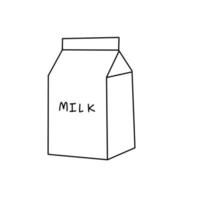 Milk Drink Hand drawn Organic Line Doodle vector