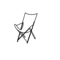 Travel Chair for camping Hand drawn organic line Doodle vector