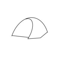 Tent Travel Camping Hand drawn organic line Doodle vector