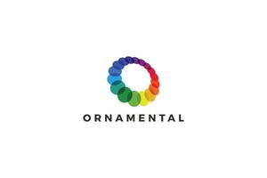 letra o diseño de logotipo abstracto ornamental colorido vector