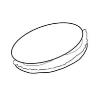 sándwich panadería pan comida café desayuno dibujado a mano garabato vector