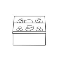 bakery show cupboard organic line doodle vector