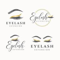 Luxury beauty eyelash logo design vector