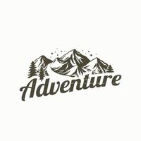 Adventure outdoor mountain climbing logo design vector