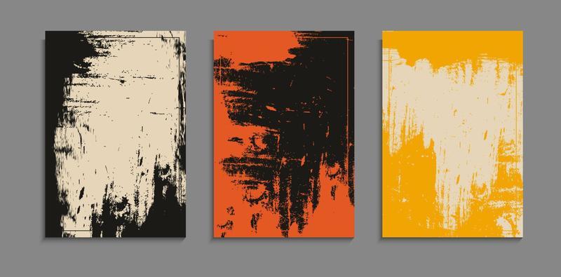 Set Of Abstract Grunge Scratch Texture Background A4 Template