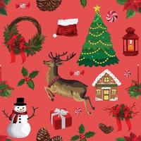 Christmas seamless pattern background. Vector illustration.