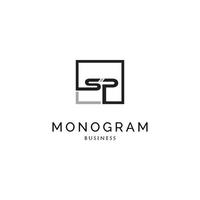 Initial letter SP monogram logo design inspiration vector