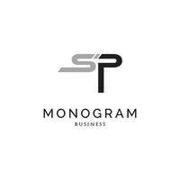 Initial letter SP monogram logo design inspiration vector