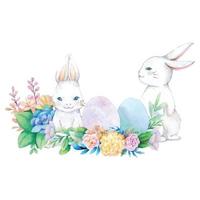 Hand drawn watercolor happy easter for design. Vector illustration.