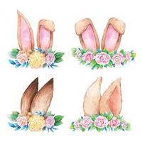 Hand drawn watercolor happy easter for design. Vector illustration.