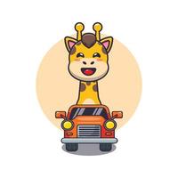 cute giraffe mascot cartoon character ride on car