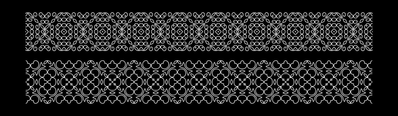 Decorative seamless borders vintage design elements set vector