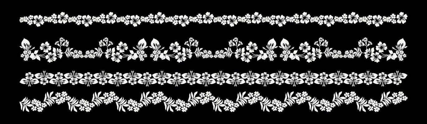 set of floral borders